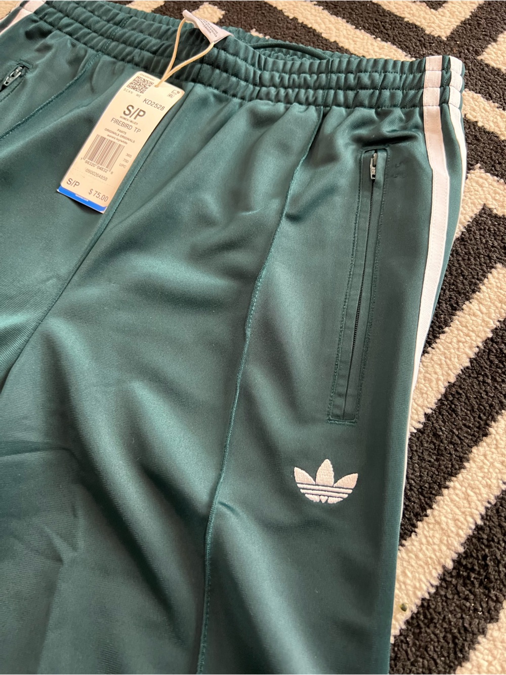 Adidas originals 3 stripes firebird track pants green size S